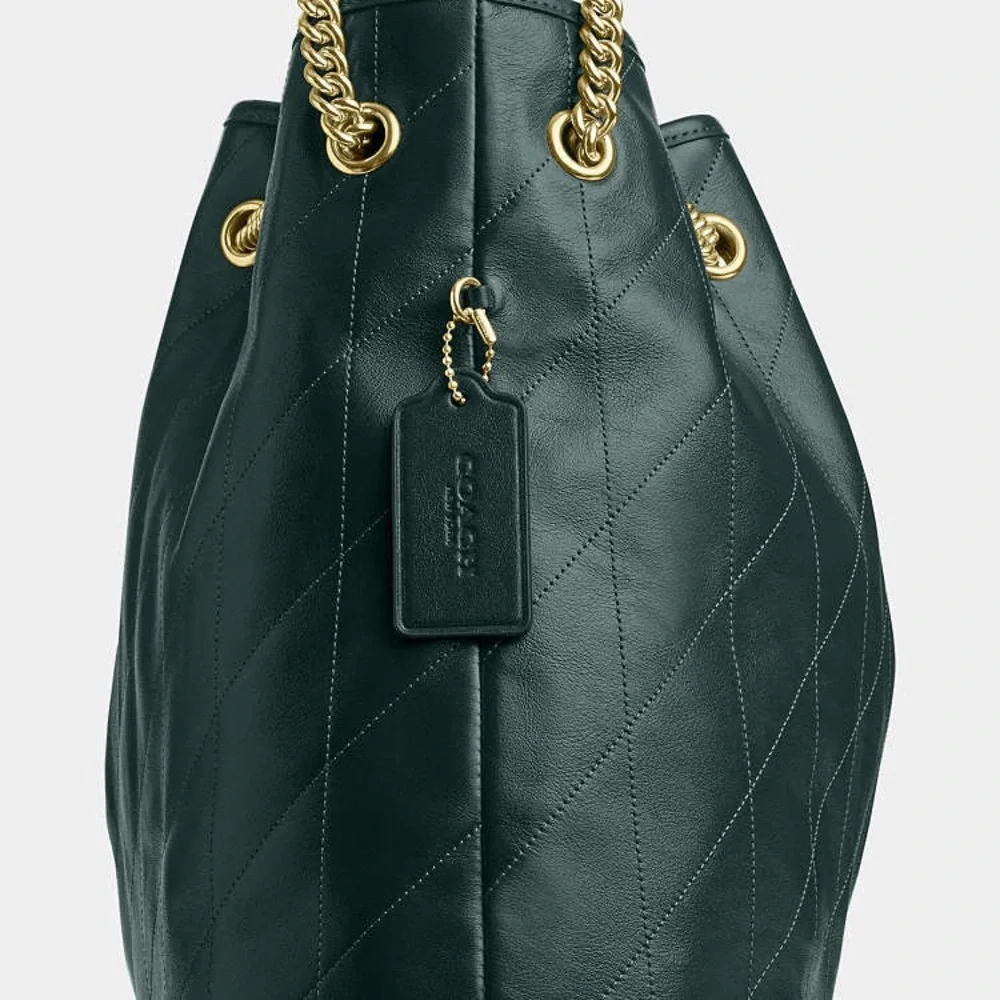 NWT Coach Evelyn‎ Leather Large Shoulder Bag With Quilting - Picture 7 of 8